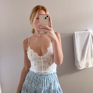 Delicate White Lace Body Suit
